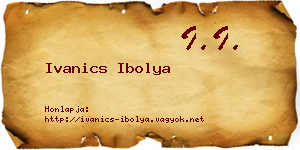 Ivanics Ibolya névjegykártya